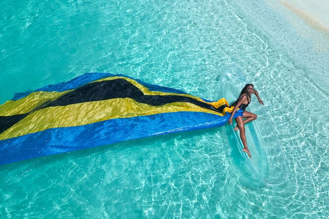 Nassau Clear Kayak Drone Photoshoot- Floating Dress - Changing into the long-trailed dress