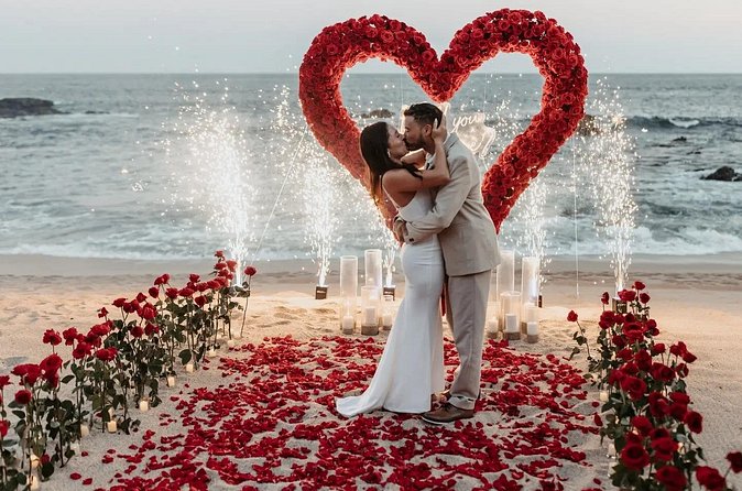 Private Romantic Beach Proposal in Nassau Bahamas - The proposal moment and private photography