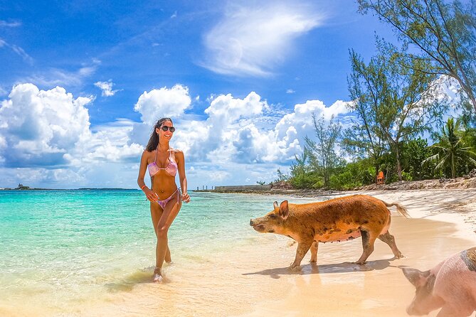 Swimming Pigs and Pearl Island Beach Escape - The lighthouse adds a quieter island view
